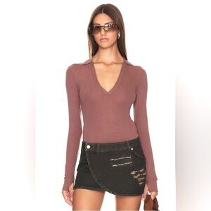 Free People Do It Right Bodysuit in the color Hickory. NWT size Medium.